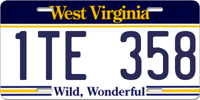 WV license plate 1TE358