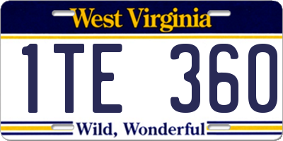 WV license plate 1TE360