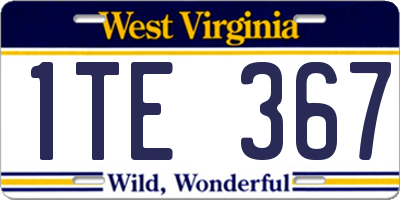 WV license plate 1TE367