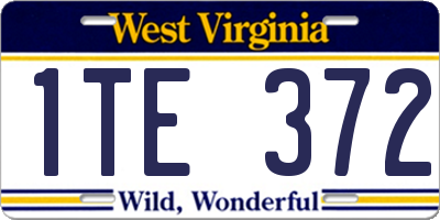 WV license plate 1TE372