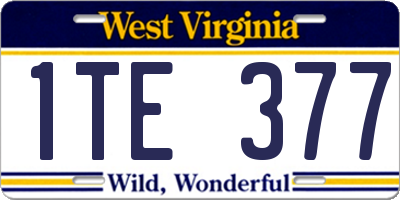 WV license plate 1TE377