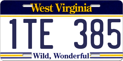 WV license plate 1TE385