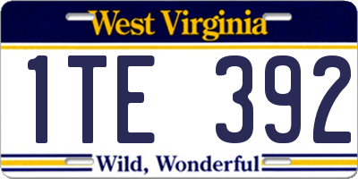 WV license plate 1TE392