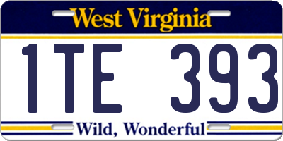 WV license plate 1TE393