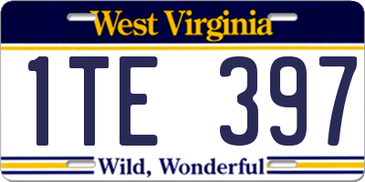 WV license plate 1TE397