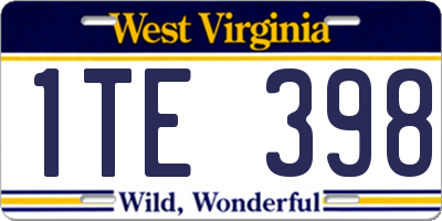 WV license plate 1TE398