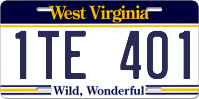 WV license plate 1TE401