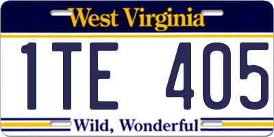 WV license plate 1TE405