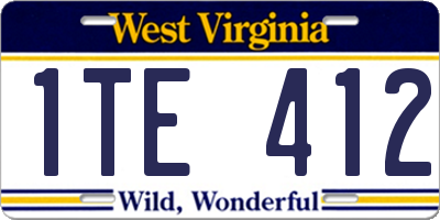 WV license plate 1TE412