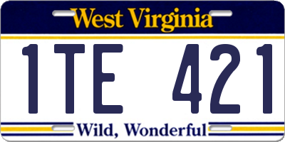 WV license plate 1TE421