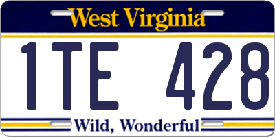 WV license plate 1TE428