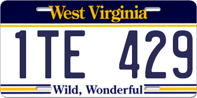 WV license plate 1TE429
