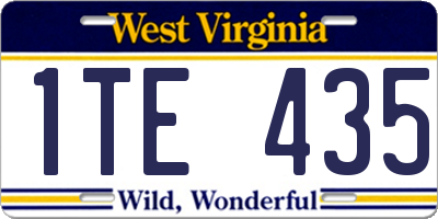 WV license plate 1TE435