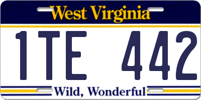 WV license plate 1TE442