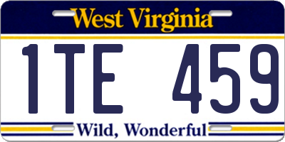 WV license plate 1TE459