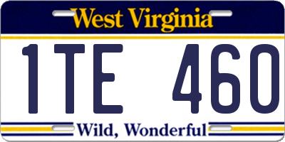WV license plate 1TE460