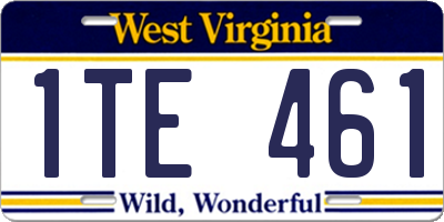 WV license plate 1TE461