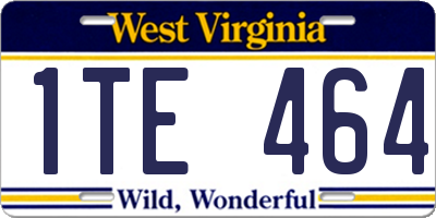 WV license plate 1TE464