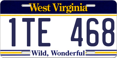 WV license plate 1TE468
