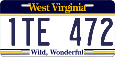WV license plate 1TE472