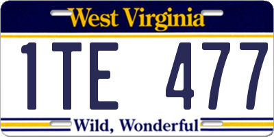 WV license plate 1TE477