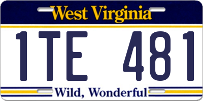 WV license plate 1TE481