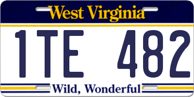 WV license plate 1TE482