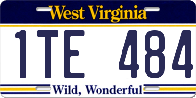 WV license plate 1TE484