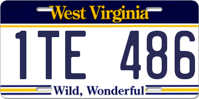 WV license plate 1TE486
