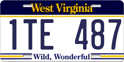 WV license plate 1TE487