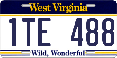 WV license plate 1TE488