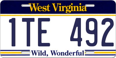 WV license plate 1TE492