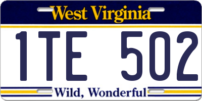 WV license plate 1TE502