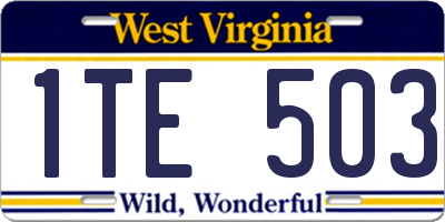WV license plate 1TE503