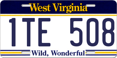 WV license plate 1TE508