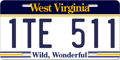 WV license plate 1TE511