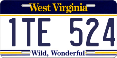 WV license plate 1TE524