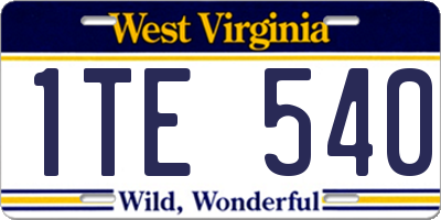 WV license plate 1TE540