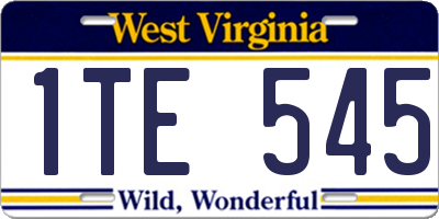 WV license plate 1TE545