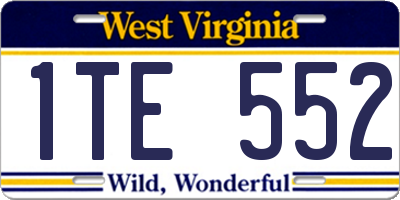 WV license plate 1TE552