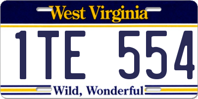 WV license plate 1TE554