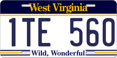 WV license plate 1TE560