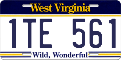WV license plate 1TE561