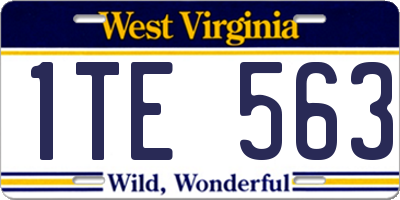 WV license plate 1TE563