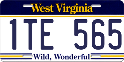 WV license plate 1TE565