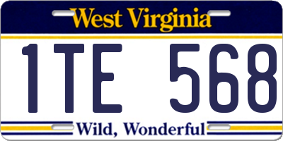 WV license plate 1TE568
