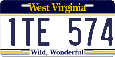 WV license plate 1TE574
