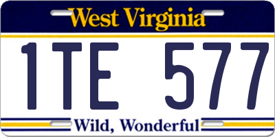 WV license plate 1TE577