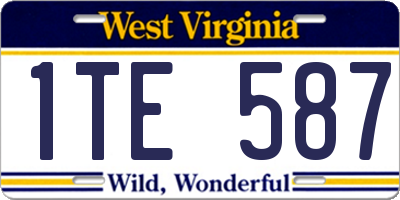 WV license plate 1TE587