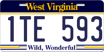 WV license plate 1TE593